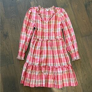 J. Crew Pink and White Plaid Dress